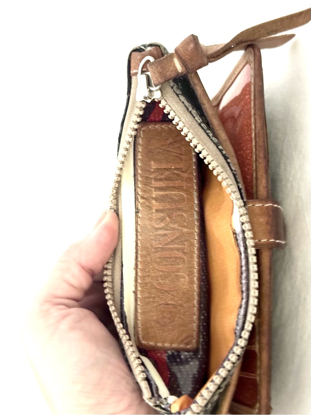 Consuela “Rattler” Snake-Embossed Leather Wallet with Brown Trim - Picture 6 of 11